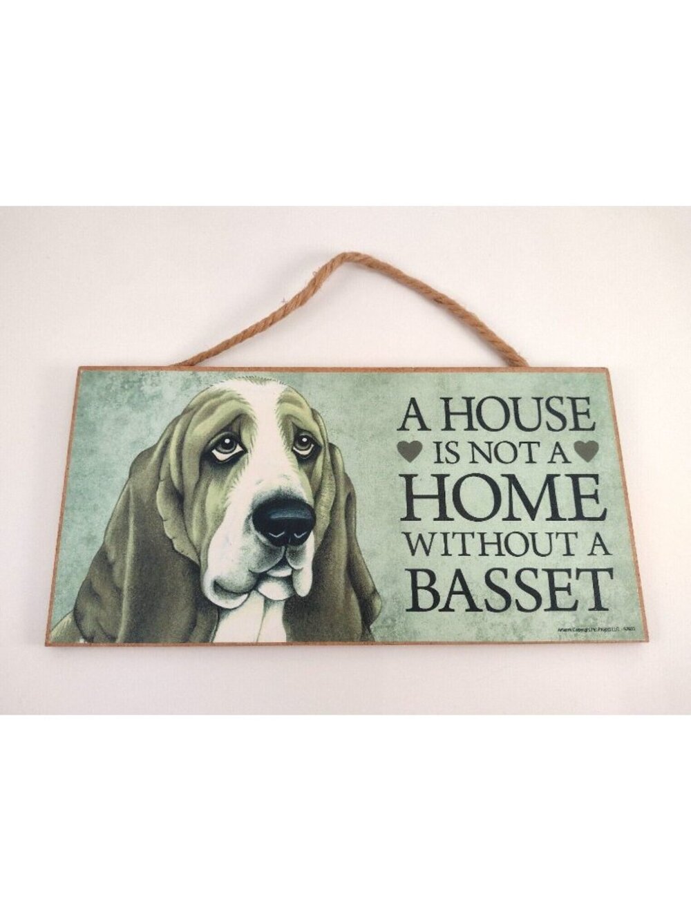 A House Is Not A Home Without A Basset Hound Dog Wood Plaque Wall Art Puppy